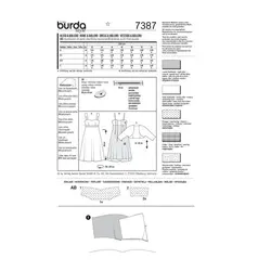 الگو خیاطی پیراهن مجلسی زنانه بوردا استایل کد 7387 سایز 42 تا 54 متد مولر