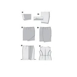 الگو خیاطی پیراهن زنانه بوردا استایل کد 6675 سایز 44 تا 54 متد مولر