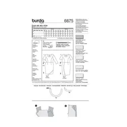 الگو خیاطی پیراهن زنانه بوردا استایل کد 6675 سایز 44 تا 54 متد مولر