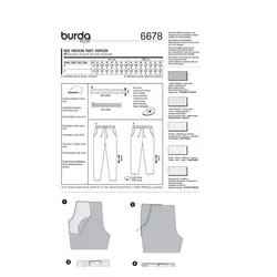 الگوی خیاطی شلوار زنانه بوردا استایل کد 6678 سایز 44 تا 56 متد مولر