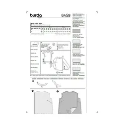 الگوی خیاطی بلوز زنانه بوردا استایل کد 6459 سایز 34 تا 46 متد مولر