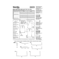 الگوی خیاطی تاپ و تونیک زنانه بوردا استایل کد 6809 سایز 34 تا 46 متد مولر