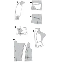الگوی خیاطی کت زنانه بوردا استایل کد 6800 سایز 34 تا 44 متد مولر