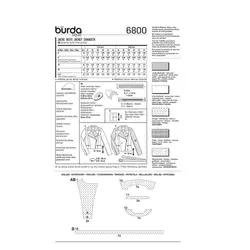 الگوی خیاطی کت زنانه بوردا استایل کد 6800 سایز 34 تا 44 متد مولر