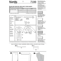 الگوی خیاطی کت و مانتو زنانه بوردا استایل کد 7199 سایز 36 تا 48 متد مولر