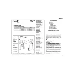 الگوی خیاطی پیراهن زنانه بوردا استایل کد 6207 سایز 34 تا 44 متد مولر