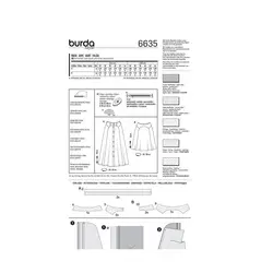 الگوی خیاطی دامن زنانه بوردا استایل کد 6635 سایز 34 تا 44 متد مولر