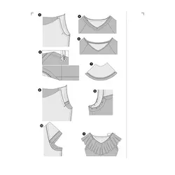 الگو خیاطی تاپ و بلوز زنانه بوردا استایل کد 6428 سایز 34 تا 44 متد مولر