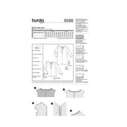 الگو خیاطی بلوز زنانه بوردا استایل کد 6566 سایز 34 تا 46 متد مولر