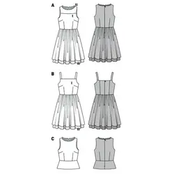 الگو خیاطی تاپ و پیراهن مجلسی زنانه بوردا استایل کد 7054 سایز 34 تا 46 متد مولر