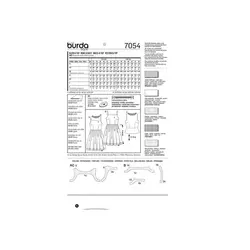 الگو خیاطی تاپ و پیراهن مجلسی زنانه بوردا استایل کد 7054 سایز 34 تا 46 متد مولر