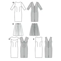 الگو خیاطی پیراهن و سارافون زنانه بوردا استایل کد 7178 سایز 38 تا 48 متد مولر