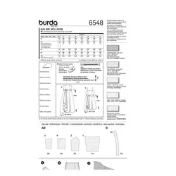 الگو خیاطی پیراهن مجلسی زنانه بوردا استایل کد 6548 سایز 46 تا 56 متد مولر
