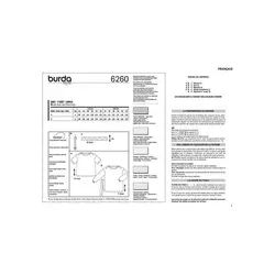 الگو خیاطی بلوز زنانه بوردا استایل کد 6260 سایز 44 تا 54 متد مولر