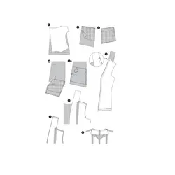 الگوی خیاطی کت زنانه بوردا استایل کد 7073  سایز 34 تا 46 متد مولر