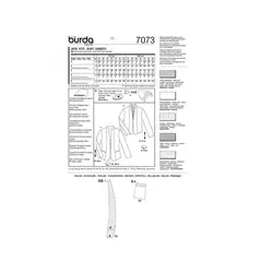 الگوی خیاطی کت زنانه بوردا استایل کد 7073  سایز 34 تا 46 متد مولر