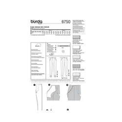 الگوی خیاطی شلوار زنانه بوردا استایل کد 6750 سایز 34 تا 44 متد مولر