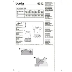 الگو خیاطی تونیک و پیراهن دخترانه بوردا کیدز کد 9341 سایز 2 تا 7 سال متد مولر