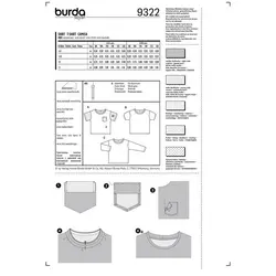 الگو خیاطی بلوز و تیشرت کودک بوردا کیدز کد 9322 سایز 3 تا 8 سال متد مولر