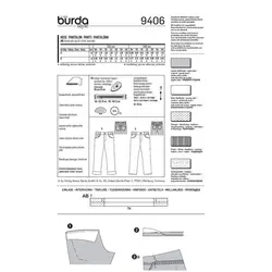 الگو خیاطی شلوار پسرانه بوردا کیدز کد 9406 سایز 4 تا 10 سال متد مولر