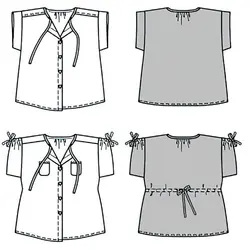 الگو خیاطی بلوز دخترانه بوردا کیدز کد 9392 سایز 6 تا 11 سال متد مولر