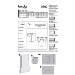 الگو خیاطی بلوز دخترانه بوردا کیدز کد 9392 سایز 6 تا 11 سال متد مولر