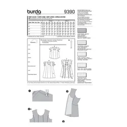 الگو خیاطی پیراهن مجلسی دخترانه بوردا کیدز کد 9390 سایز 2 تا 7 سال متد مولر