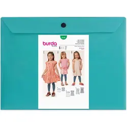 الگو خیاطی پیراهن مجلسی دخترانه بوردا کیدز کد 9390 سایز 2 تا 7 سال متد مولر