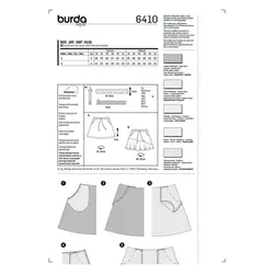 الگو خیاطی دامن زنانه بوردا استایل کد 6410 سایز 32 تا 42 متد مولر