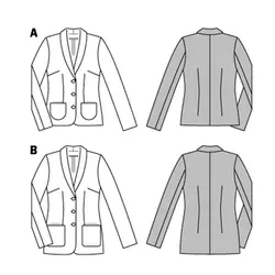 الگو خیاطی کت زنانه بوردا استایل کد 6822  سایز 36 تا 48 متد مولر
