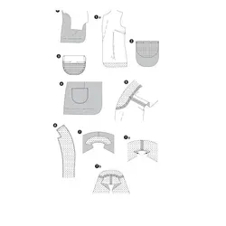 الگو خیاطی کت زنانه بوردا استایل کد 6822  سایز 36 تا 48 متد مولر