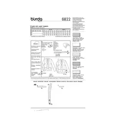 الگو خیاطی کت زنانه بوردا استایل کد 6822  سایز 36 تا 48 متد مولر