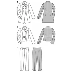 الگو خیاطی کت و شلوار زنانه بوردا استایل کد 7027 سایز 32 تا 44 متد مولر