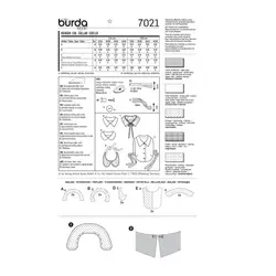 الگو خیاطی یقه لباس زنانه بوردا استایل کد 7021 سایز 32 تا 46 متد مولر