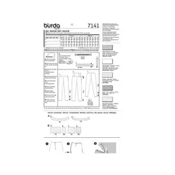 الگو خیاطی شلوار  زنانه بوردا استایل کد 7141 سایز 34 تا 46 متد مولر