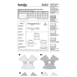 الگو خیاطی پیراهن دخترانه بوردا کیدز کد 9362 سایز 2  تا 7 سال متد مولر