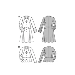 الگوی خیاطی کت و پالتو زنانه بوردا استایل کد 6570 سایز 34 تا 44 متد مولر