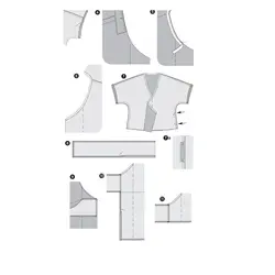 الگوی خیاطی پیراهن و بلوز زنانه بوردا استایل کد 6664 سایز 34 تا 44 متد مولر