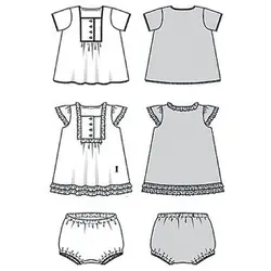 الگو خیاطی پیرهن و شورت کودک بوردا کیدز کد 9339 سایز 6  ماه تا 3 سال متد مولر