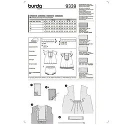 الگو خیاطی پیرهن و شورت کودک بوردا کیدز کد 9339 سایز 6  ماه تا 3 سال متد مولر