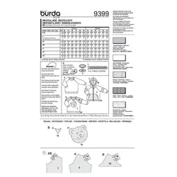 الگو خیاطی بلوز و سوییشرت نوزاد بوردا کیدز کد 9399 سایز 1 ماه تا 18 ماه متد مولر