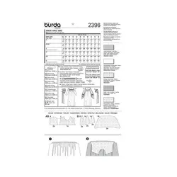 الگوی خیاطی لباس نمایش بوردا استایل کد 2396 سایز 38 تا 56 متد مولر