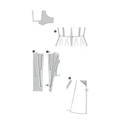 الگوی خیاطی لباس مجلسی زنانه بوردا استایل کد 7308 سایز 32 تا 44 متد مولر