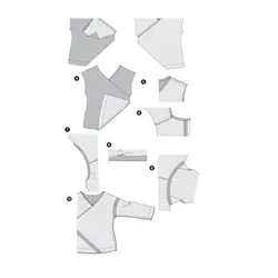 الگوی خیاطی بلوز زنانه بوردا استایل کد 6579 سایز 34 تا 46 متد مولر