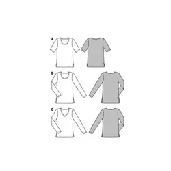 الگوی خیاطی بلوز و تیشرت زنانه بوردا استایل کد 6611 سایز 36 تا 50 متد مولر