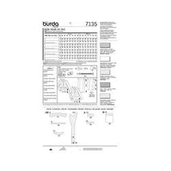 الگو خیاطی کت و دامن زنانه بوردا استایل کد 7135 سایز 36 تا 48 متد مولر