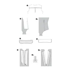 الگو خیاطی بلوز بادی زنانه بوردا استایل کد 7353 سایز 34 تا 44 متد مولر