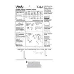 الگو خیاطی بلوز بادی زنانه بوردا استایل کد 7353 سایز 34 تا 44 متد مولر
