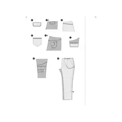 الگو خیاطی شلوار زنانه بوردا استایل کد 6481  سایز 32 تا 42 متد مولر