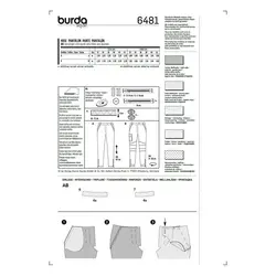 الگو خیاطی شلوار زنانه بوردا استایل کد 6481  سایز 32 تا 42 متد مولر